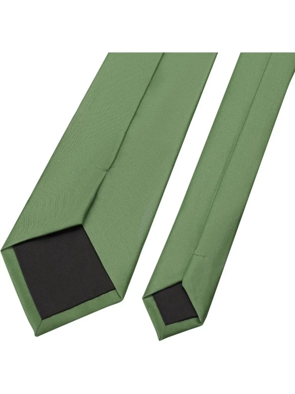 Men's Dark Green Solid Microfiber Plain Formal Silk Necktie For Business Dress